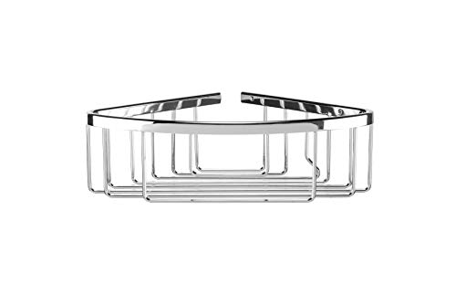 Croydex Slimline Aluminium Corner Shower Caddy - Rust Free Bathroom Accessories for Additional Storage, Chrome Plated Corner Shower Shelf, Dimensions: H35 x W273 x D190mm - Image 2