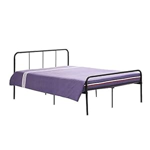 DORAFAIR Tweepersoonsbed met metalen structuur, metalen bedframe, bedframe voor kinderen en volwassenen, 140 x 190 cm