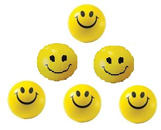 Fastyle (Set of 6 pc Smiley face Squeeze Ball Soft Ball Pack of (6)