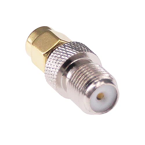 RFaha 5pcs RP-SMA Male to F Female RF Coax Adapter RPSMA to F type Coaxial Connector Adapter(F20-5), Gold - Image 4
