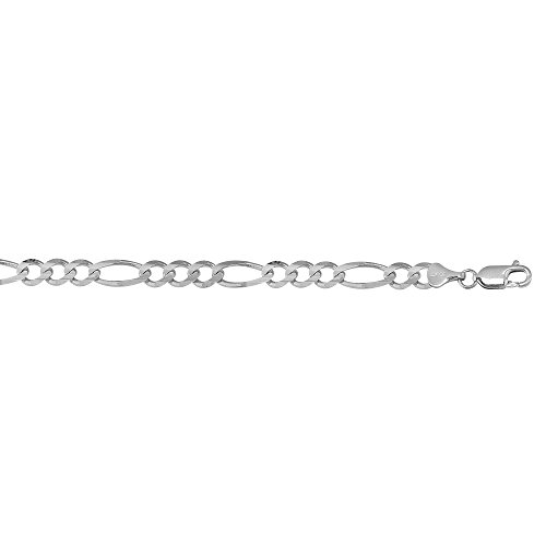 Ritastephens Sterling Silver or Gold Tone Italian 2.1mm Figaro Link Chain Anklet, Bracelet, or Necklace2