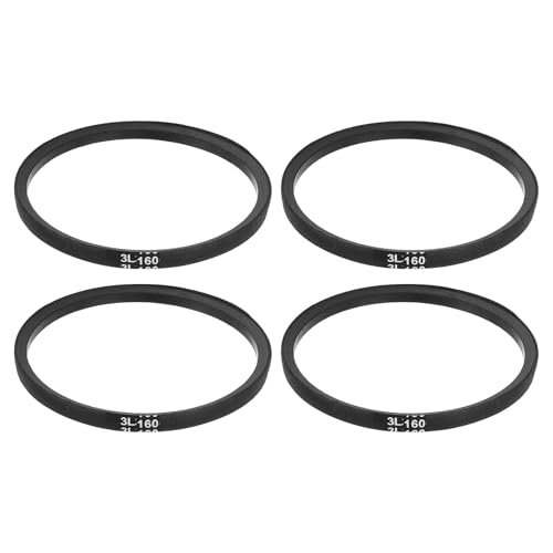uxcell 4Pcs 3L160 Classic Wrapped Rubber V-Belt, 16"(406mm) Outside Circumference, 3L Profile V Belt 3/8" Width 7/32" Height