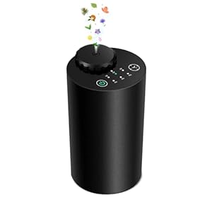 SHXMZS Waterless Essential Oil Diffuser for home, Battery Operated, scent diffuser, Car Diffuser, Aluminium Alloy, Black