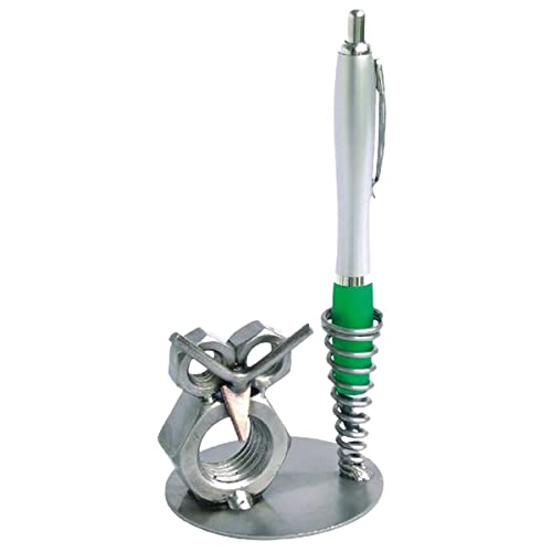 Chouette support à stylo en métal recyclé, sculpture d'art de bureau