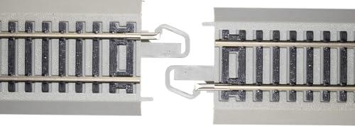 Bachmann Trains - Snap-Fit E-Z TRACK E-Z TRACK CONNECTOR ASSORTMENT - Contains 2 each .75", 1", 1.25", 1.5" and 2" straight (card) - NICKEL SILVER Rail With Gray Roadbed - HO Scale
