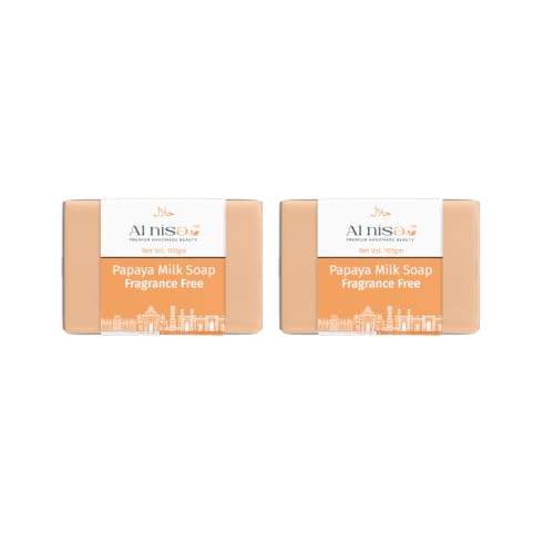 Unscented Papaya Milk Handmade Soap for Hajj & Umrah 100g, Set of 2 image 5