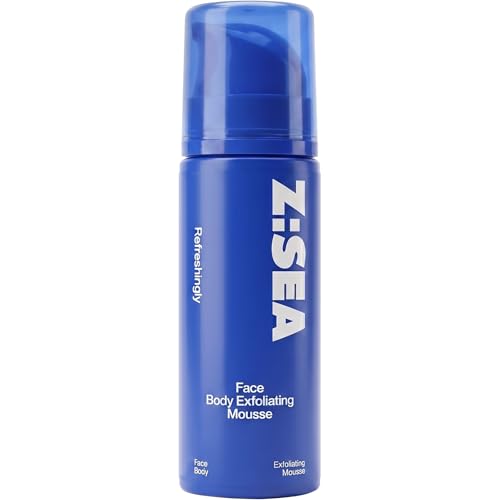 Z:SEA Gentle Exfoliating Face & Body Cleanser Mousse - Hydrating Foaming Cleanser with Hyaluronic Acid & Beta-Glucan, pH-Balanced, Non-Drying Formula for Sensitive Skin, 3.72 fl oz