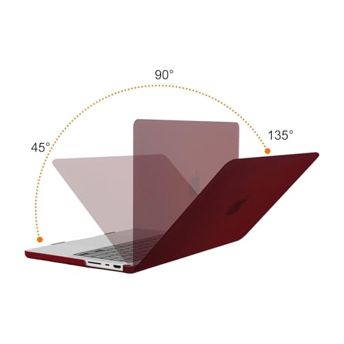 Image of MOSISO Compatible with MacBook Pro 14 inch Case 2025 2024 2023 2022 2021 M5 M4 M3 M2 M1 A3434 A3112 A3185 A3401 A2918 A2992 A2779 A2442, Hard Shell&Keyboard Cover&Screen Film&Pouch,Marsala Red