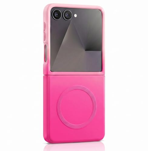 Image of amazon basics Gradient Mag-Safe Case for Samsung Galaxy Z Flip 7 5G | Soft Silicone Shockproof Cover with Camera Protection | Slim Lightweight Design | Smooth Touch & Durable - Light and Dark Pink
