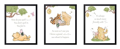 Poster Pooh Friends art de chambre d enfant pour celebrer l amour