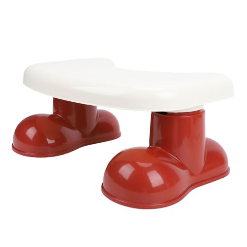 Taburete de inodoro portátil y ergonómico: reposapiés de baño rojo para adultos 7