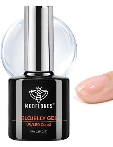 Image of modelones Builder Top Coat Gel Nail Polish, 15 ML No Wipe Clear Gel Polish Chrome Bond Ultra Gloss for Cat Eye Apex Building Nails Strengthener Extension Long Last Soak Off U V Manicure Gift for Women
