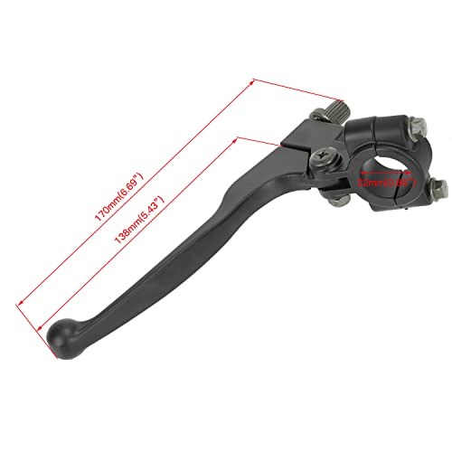 Yoxufa 7/8'' Left Clutch Lever Handle Cable For Ssr 50Cc 70Cc 90Cc 110Cc 125Cc 150Cc Apollo Rfz Dbx18 Taotao Db17 Db27 Coolster M-125 Baja X-Pro Thumpstar Kayo Xmotos Chinese Pit Dirt Bike Parts Black thumb #3