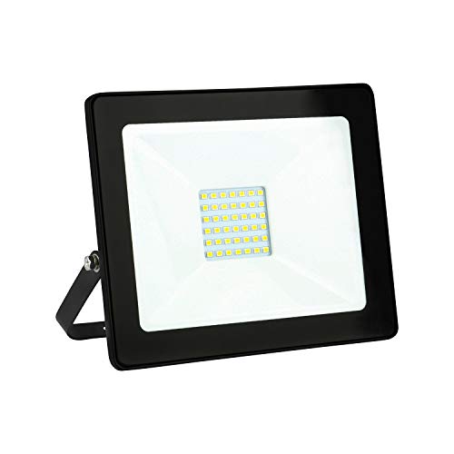 Preisvergleich Produktbild Emos LED Strahler Flutlicht 30W / 2400 Lumen Fluter, Baustrahler, Scheinwerfer, Außenstrahler, Wandfluter, 4000k neutralweiß, staub- und wasserdicht Schutzklasse IP65, schwarz