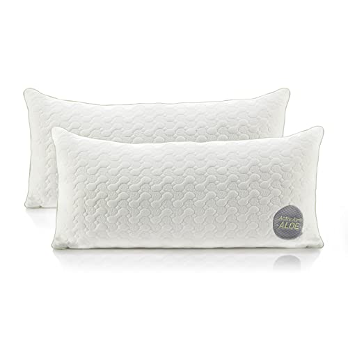 Vitapur Kopfkissen 40 x 80 Aloe Vera (2er Pack) - Kühl im Sommer, Warm im Winter - No.1. Seitenschläfer Kissen mit beruhigender Wirkung - Sehr...