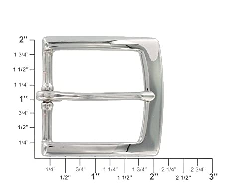 T3465 1 1/2" Nickel Plate, Heel Bar Buckle, Solid Brass-Ll #TOP5