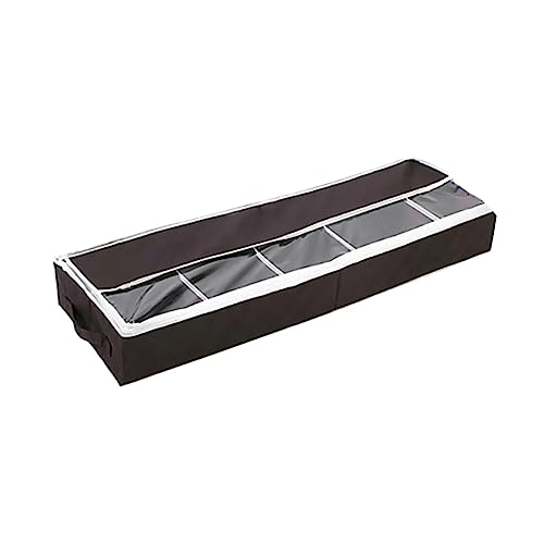 Unomor 1Pc Visible Window Non Woven Folding Shoe Storage Box Compact Organizer for Home Use Practical Collapsible Design Capacity for Various Shoes for Travel and Dust