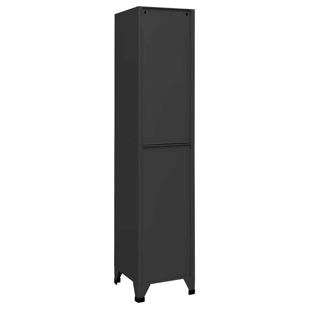 Taquilla de metal con 5 puertas, 38 x 40 x 180 cm, color antracita