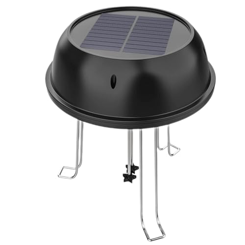 Vibrador de agua solar, burbujeador de estanque alimentado por energía solar, circulador de agua para baño de pájaros, diseño elegante, bajo mantenimiento, negro, 13,5 cm, para jardín