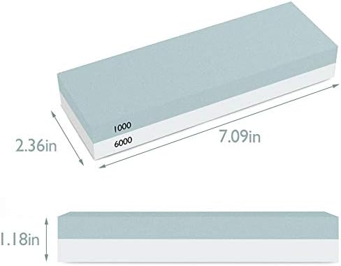 Miniatura 4 de TOPULORS Combinación de piedra de afilar cuchillos de doble cara (10006000) con base antideslizante para cocina, caza, cuchillos de bolsillo y