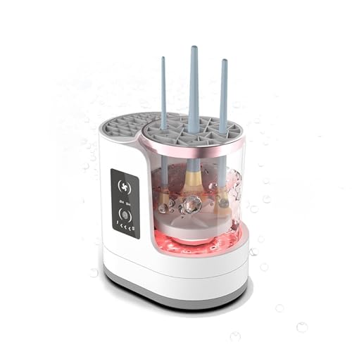 Limpiador eléctrico de brochas de maquillaje, se puede lavar y secar al mismo tiempo, diseño portátil for todo tipo de brochas de maquillaje, esponjas for polvos y esponjas