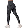 YEOREO CoreFlex Gym Workout Cargo Leggings with Pockets for Women Hidden Scrunch Butt Lifting Yoga Leggings Black Camo M