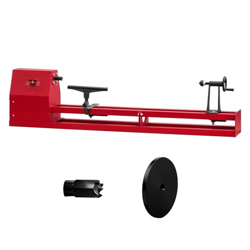 14x40 Inch Benchtop Variable Speed Wood Lathe, 0.5HP 370W Mini Woodworking Lathe with 4-Speed Control (885-2425 RPM), Includes Chisels, Faceplate, and Accessories for Precision Woodturning