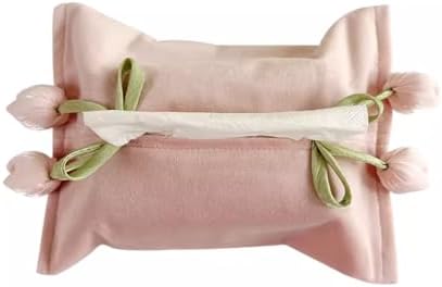 Pink Tulip Toilet Paper Holder,Reusable Cloth Tissue Box,Wall Hanging Travel Pocket Tissue Holder for Travel Car Home Office Housewarming Gift (Type B) image 2