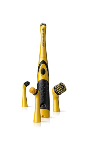 SONICSCRUBBER Vehicle Detailing Set - High Power Car Cleaning Brush - Includes 4 Brush Heads - Suitable for Interior & Exterior - Ideal for Cars Bikes and Motorhomes - AA Batteries Included