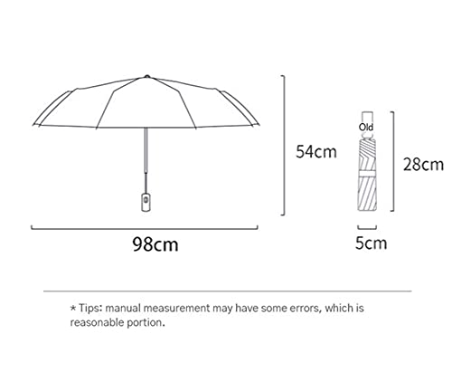 Image of House of Quirk 3-Fold Travel Umbrella - Auto Open /Close Ultra Light and Small Mini Umbrella with Carrying Pouch
