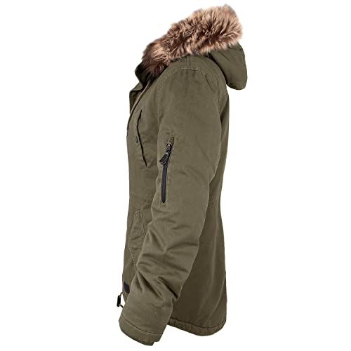 bw-online-shop Ladies Fishtail Winterparka mit Futter oliv - XL