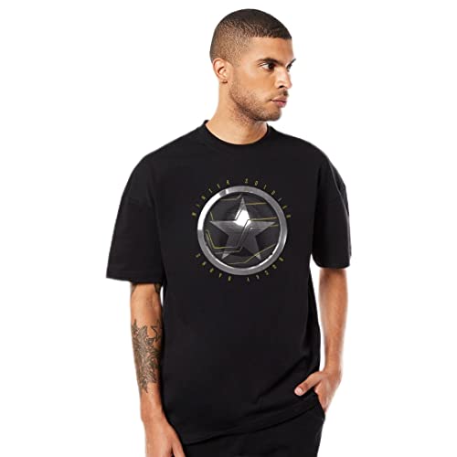 Image of Bewakoof Men's Graphic Printed 100% Cotton T-Shirt - Oversized Fit, Round Neck, Half Sleeves