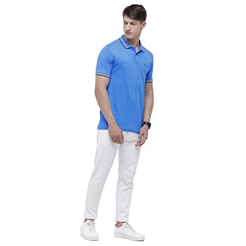 Image of Classic Polo Mens Solid Half Sleeve 100% Cotton Slim Fit Polo Neck T-Shirt (PRISTO-GR02)