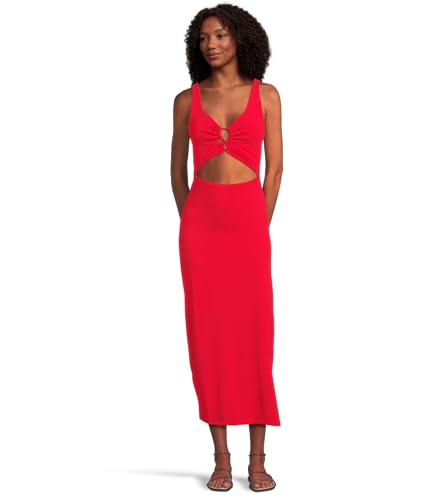 Image of L*Space Camille Dress for Women, Fitted Ribbed Maxi, Ankle Length, Sleeveless Scoop Neck, Side Slit & Waist Cutouts