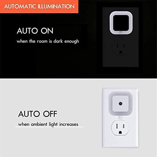 Image of LED Night Light with Motion Sensor, Smart Automatic ON /Off, 0.5W Energy Saving, White Plug-in Lamp for Bedroom, Hallway, Stairs, Kitchen, Bathroom (01)