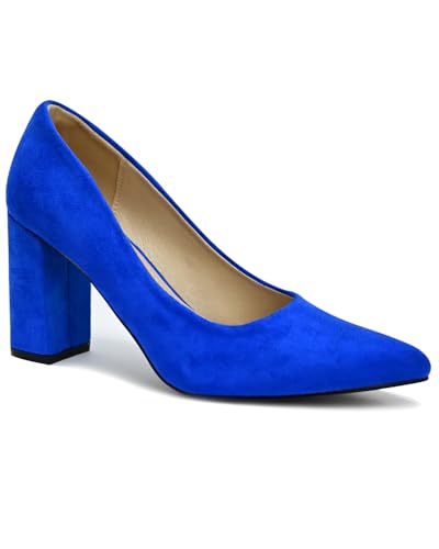 Pointed Toe Chunky Heels for Women High Heels Women's Pumps Closed Toe Slip On Comfortable Heels Pumps Shoes Trendy Classic Pumps Dress Shoes for Prom, Work, Wedding Bride Bridesmaid3