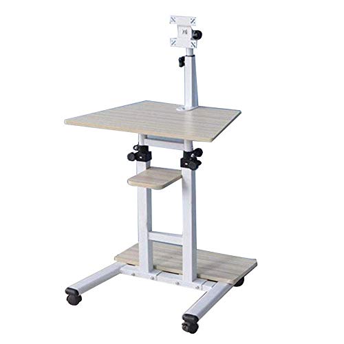 Stehender Computertisch, hängbarer Display-Hubtisch Nachttisch mit Monitorarm Drop-Sheet-Tischhöhe Einstellbar für das Studentenwohnheim Home Office