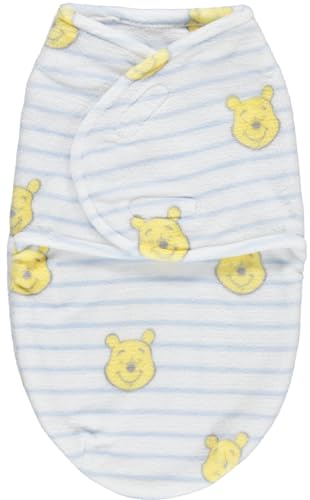 Image of Disney Winnie The Pooh Single Ply Baby Swaddle Sack, Easy Wrap Infant Swaddling Blanket, Soft Comfort Swaddler/Hospital Swaddles for Newborns, Smile