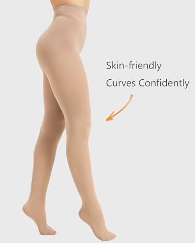 Image of DUCMODA Womens 80 Denier Opaque Tights, Women's Soft Solid Color Footed Pantyhose, High Waist Stocking with 30+ Colors
