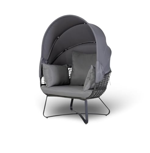 BURI Egg Chair Loungesessel 110x156cm mit faltbarem Dach Sessel Outdoor...