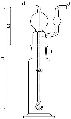 旭製作所 ドレッセル式ガス洗浄瓶 1000ml 4108-1000