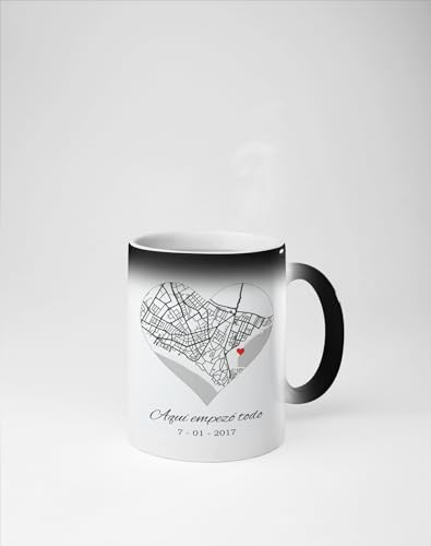 C&P Taza magica mapa del amor donde empezo todo, personalizada