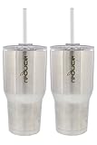 REDUCE COLD-1 Tumbler, 2 Pack Set - 30oz Stainless Steel Tumbler With Straw & Lid - Reduce Insulated Tumbler Keeps Drinks Hot & Cold, Ideal for Water & Tea - A Perfect Coffee Travel Mug For the Office