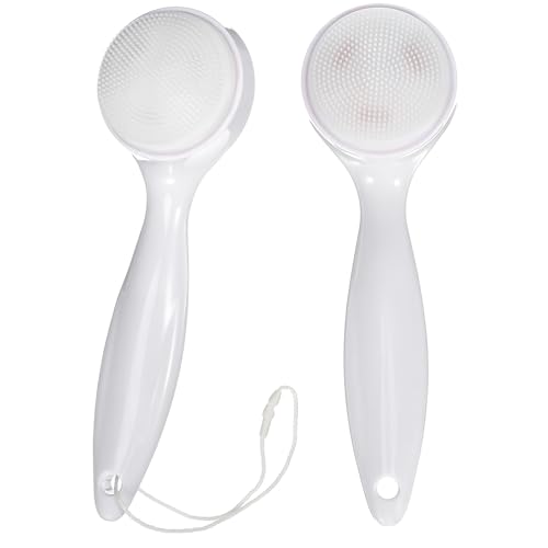 WOFASHPURET Manual Facial Cleansing Brush Silicone Bristles Exfoliating Face Brush for Skin Care and Massage