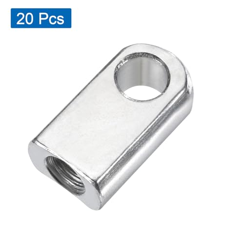 QUARKZMAN Gasdruckfeder Stütze M8 Gelenkverbinder mit Innengewinde aus Stahl, silberfarben, 20 Stück