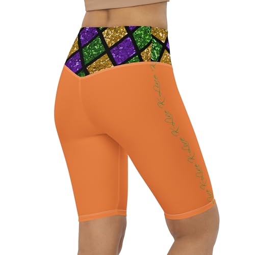 Short cycliste orange K-Live Illusion Diamond idéal pour le yoga et le brunch