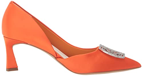 Franco Sarto Womens Tana Pointed Toe D'orsay Mid Heel Pump, Vivid Orange Satin, 9 #TOP5
