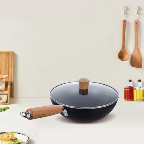 Wok pequeño de hierro con tapa 24 cm miniatura 6