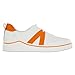 MIA Alta Lace Up Vegan-Leather Sneakers for Women, Casual Fashion Athletic Shoes, White/Orange, Size 6.5