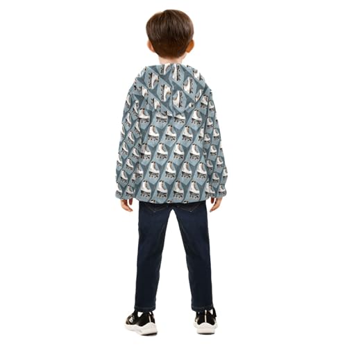 Roller Skates Pattern Print Design(1) Toddler Fleece Jacket Girl Boys Hooded Fleece Jacket Coat Warm4
